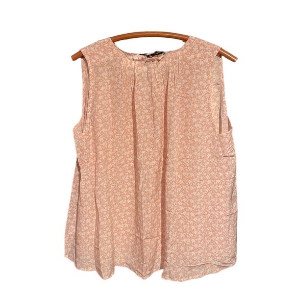 Madewell Light Pink Silk Short‎ Sleeve Sleeveless Top - Picture 5 of 8